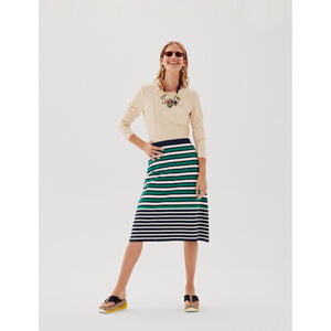 Breton Stripe Knit Skirt
Tory Sport Sz Small Green Blue Stripe Preppy
